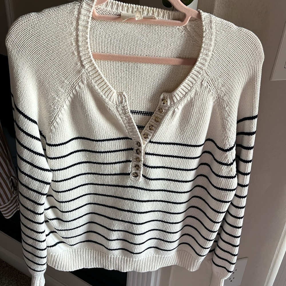 Sezane leotine sweater ecru/navy organic cotton, excellent condition worn twice. - Picture 6 of 7